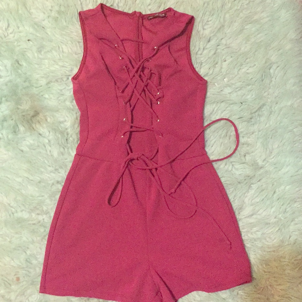 Maroon fashion Nova jumper shorts